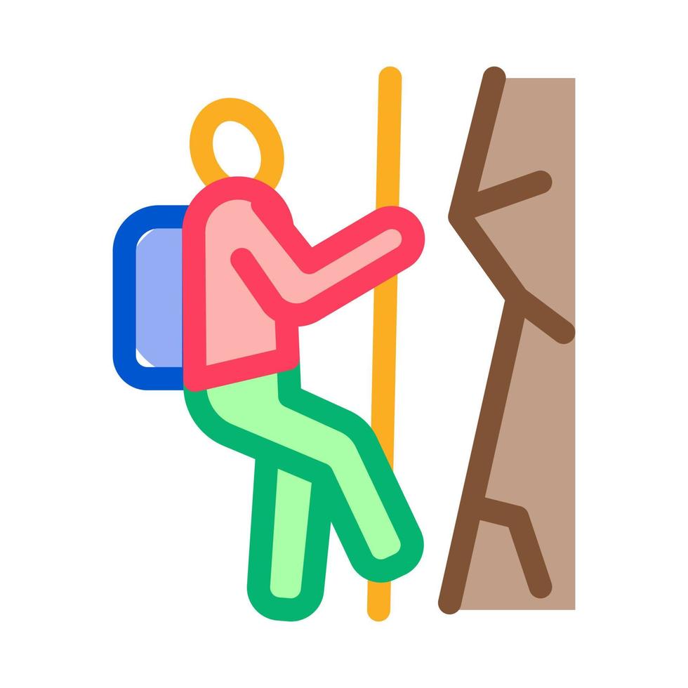 alpinist climbing icon vector outline illustration