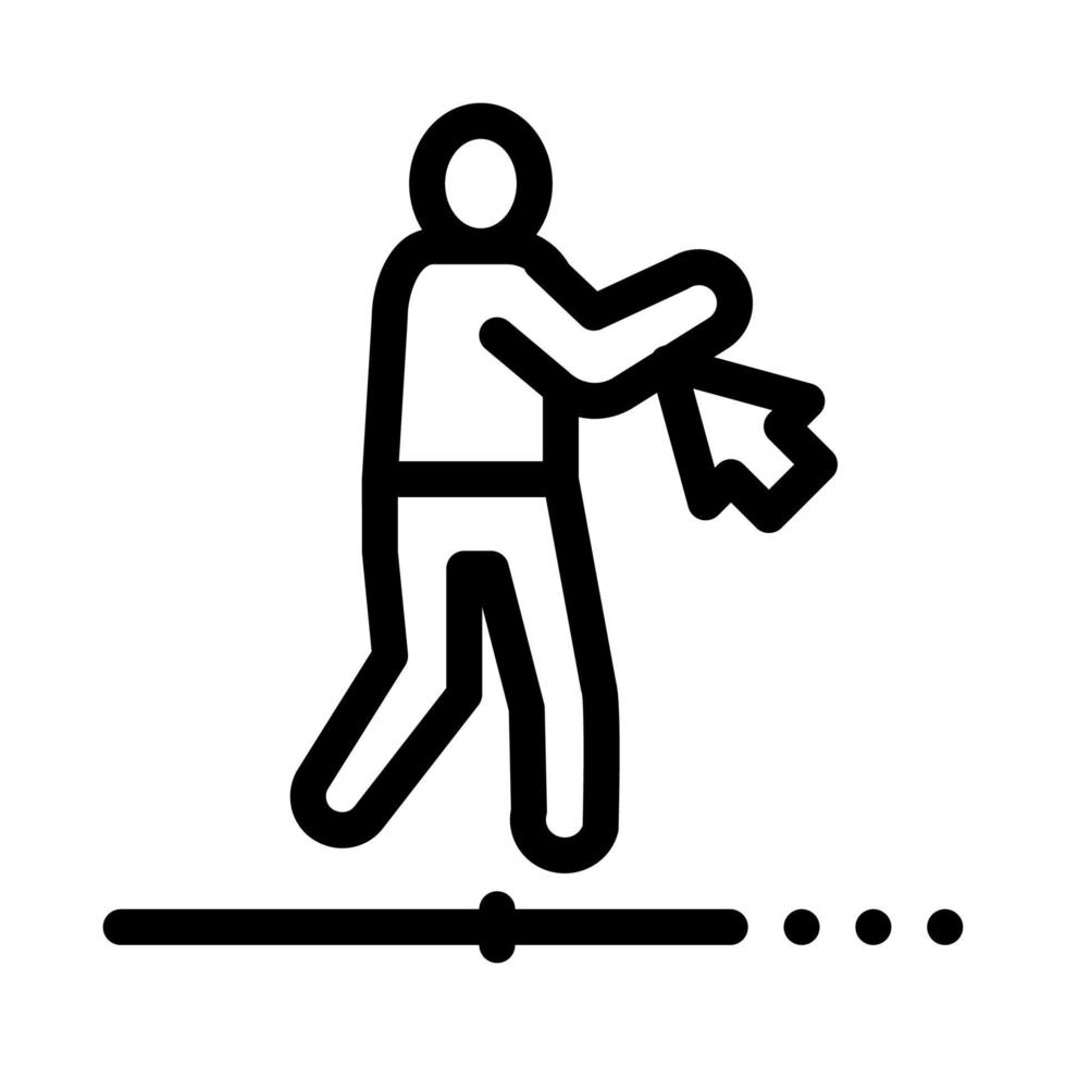 work with movement of man icon vector outline illustration