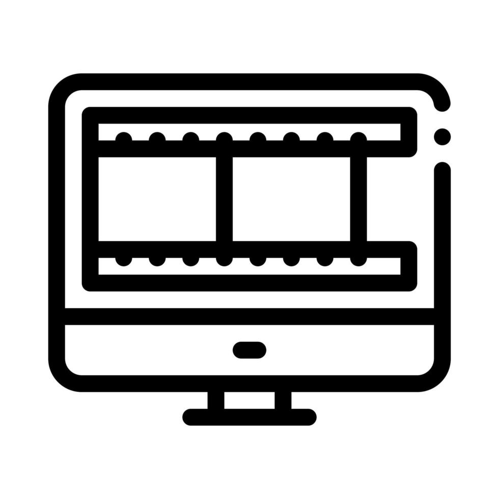 video temporary tape in computer icon vector outline illustration