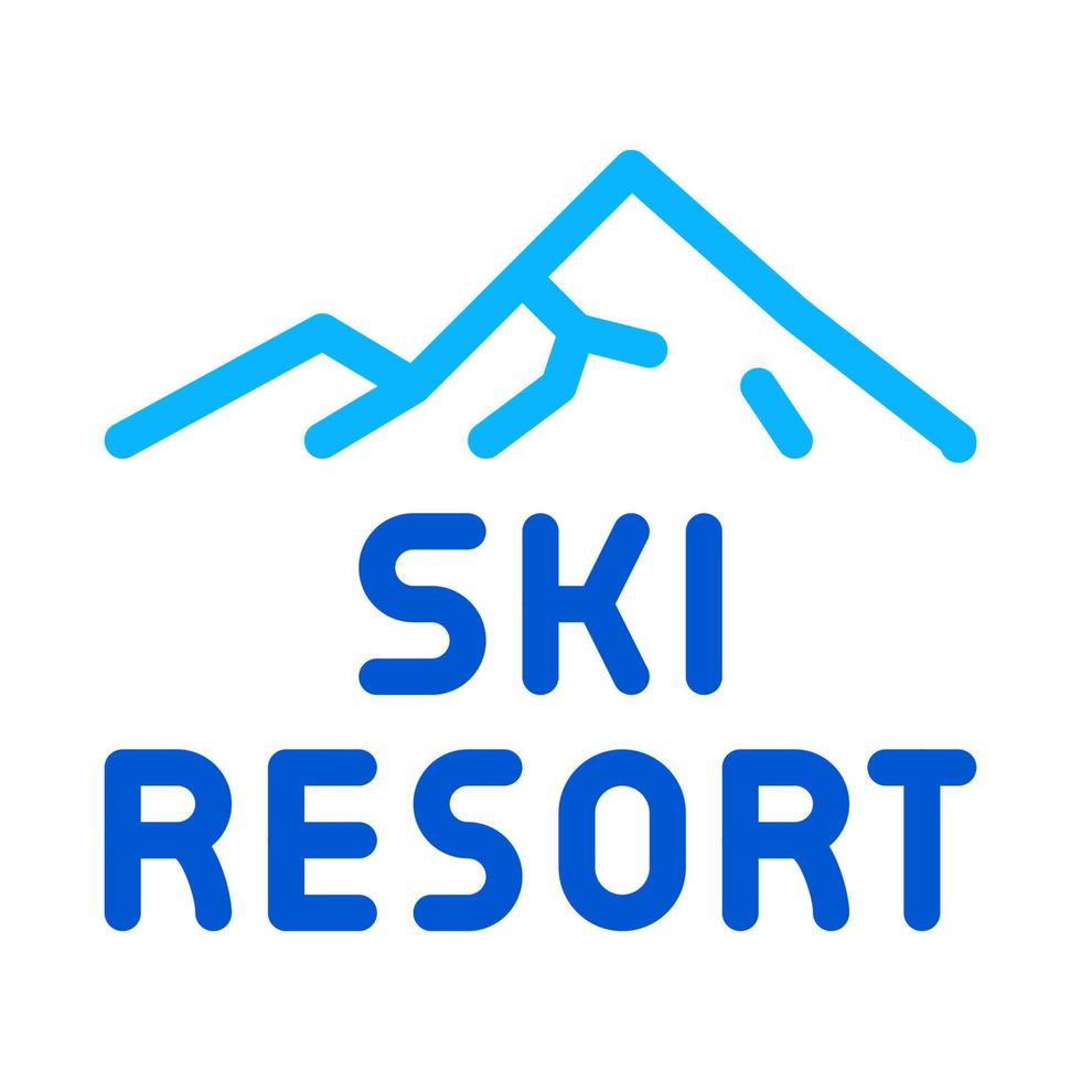 ilustración de contorno de vector de icono de estación de esquí