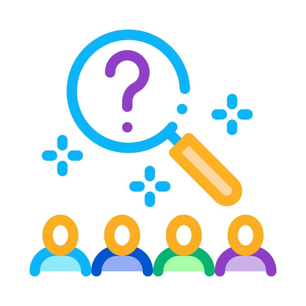 research audience question icon vector outline illustration