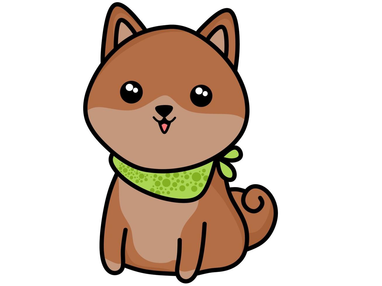 vector de personaje de dibujos animados de perro kawaii