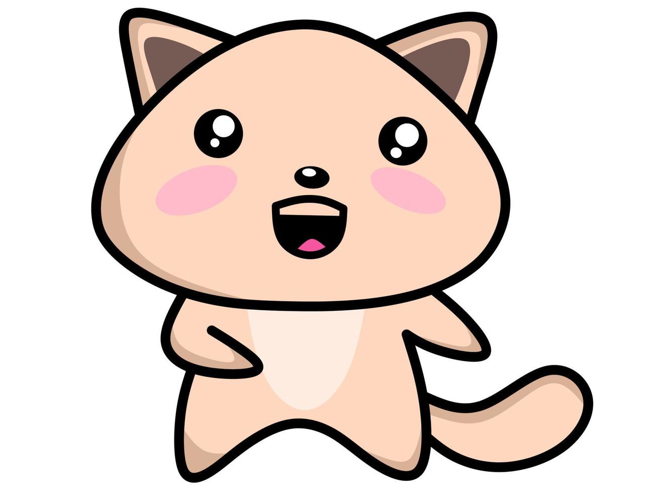 Cute cat character kawaii style vector