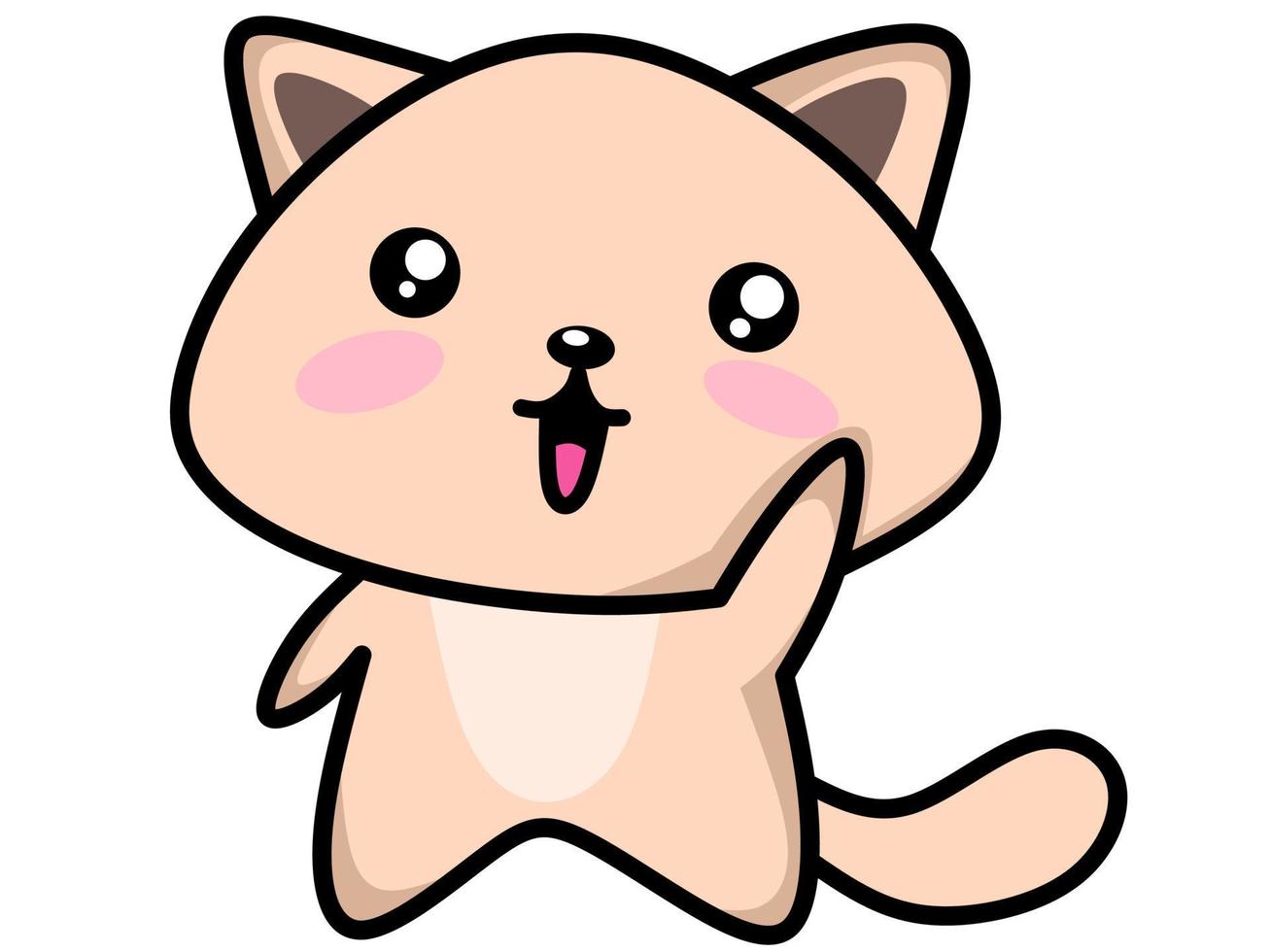 Cute cat character kawaii style vector