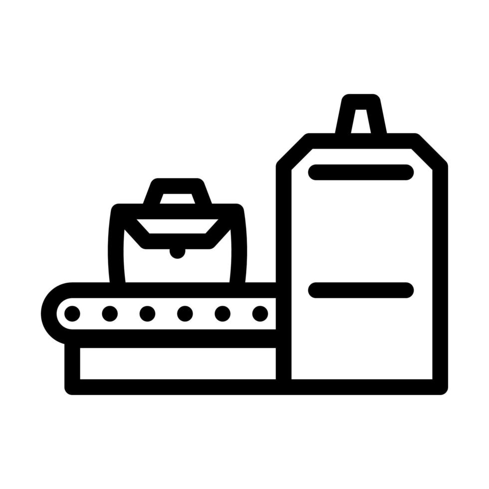 x-ray equipment for scanning baggage line icon vector illustration