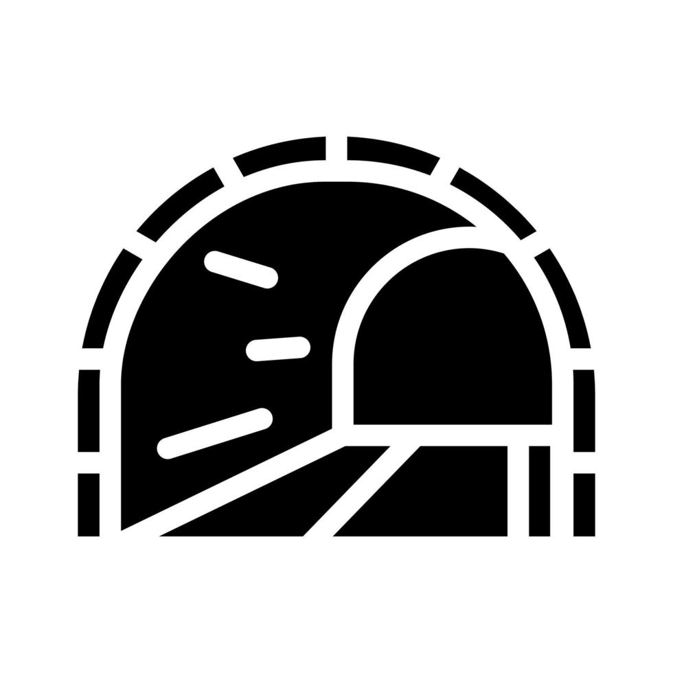 túnel con ilustración de vector de icono de glifo de ferrocarril