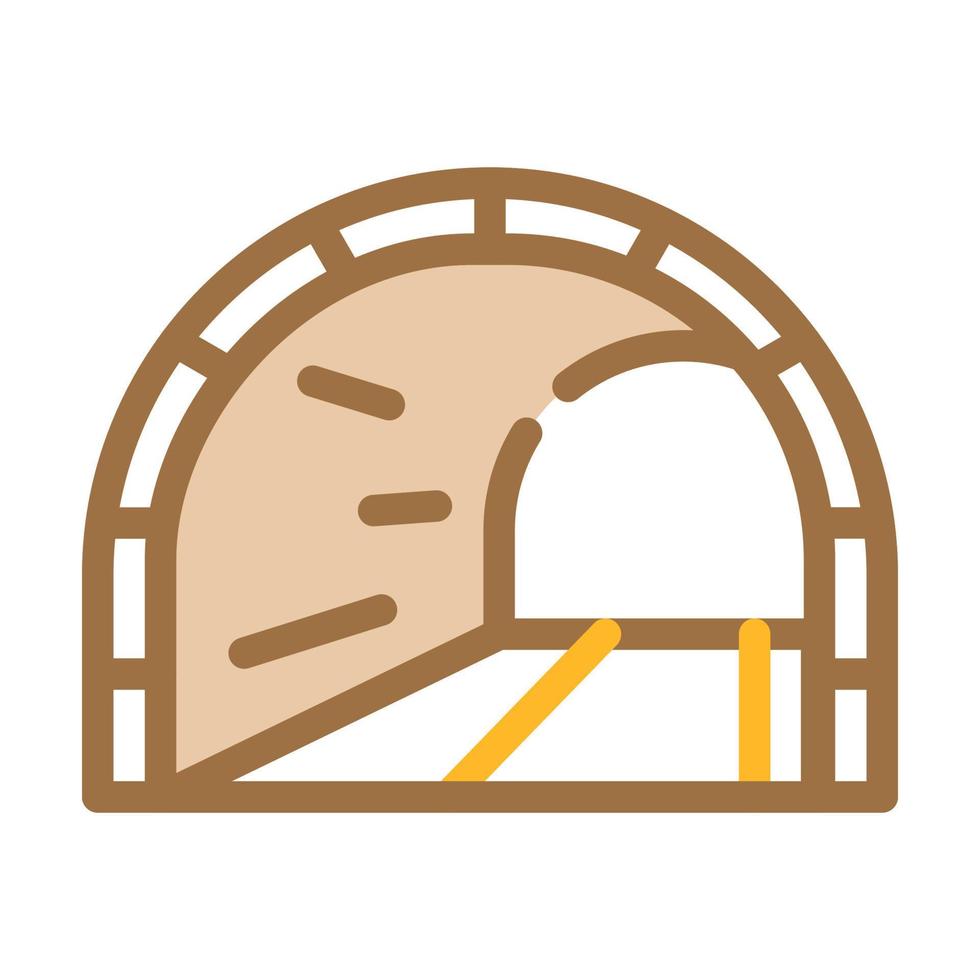 tunnel with railway color icon vector illustration