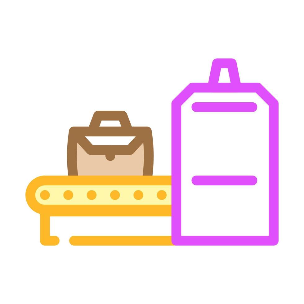 x-ray equipment for scanning baggage color icon vector illustration