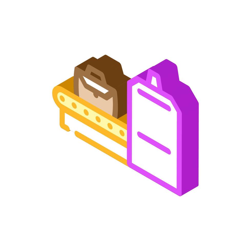 x-ray equipment for scanning baggage isometric icon vector illustration