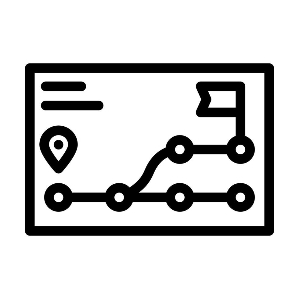 ilustración de vector de icono de línea de esquema de ruta