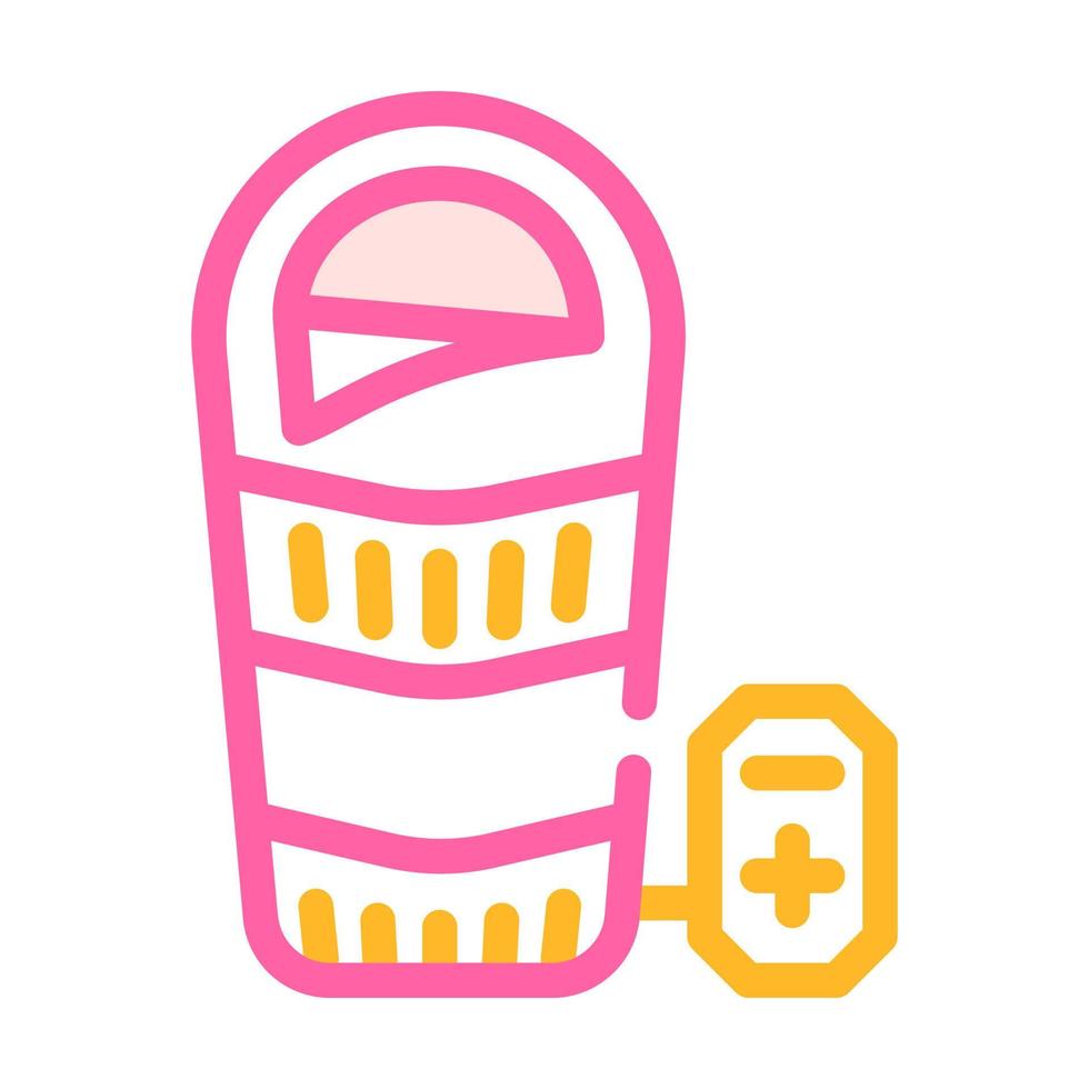heated sleeping bag color icon vector illustration