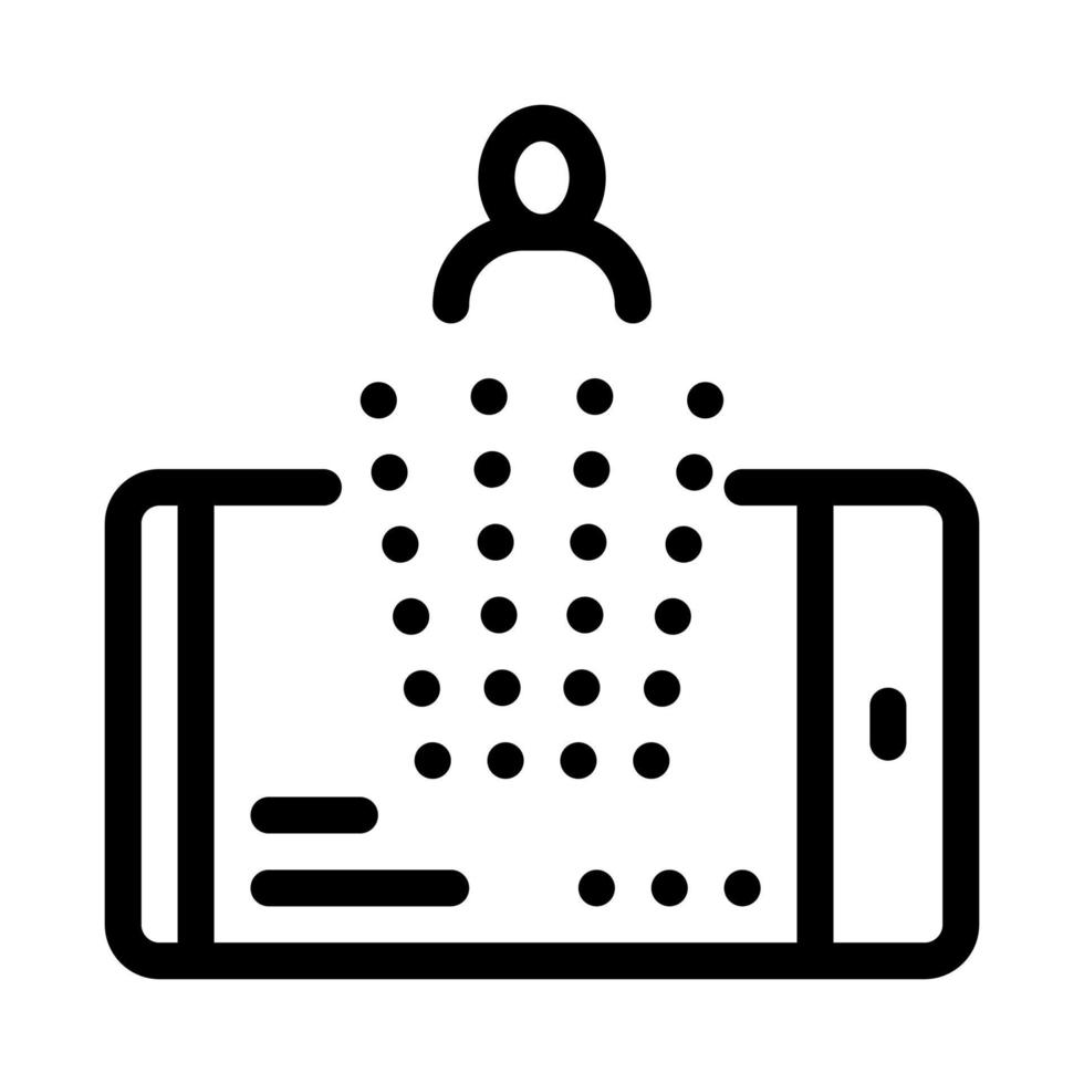 designing person on phone icon vector outline illustration