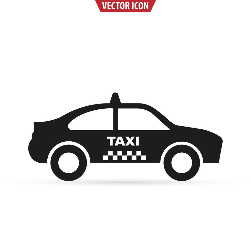 icono de taxi en diseño plano de moda. icono de coche ilustración vectorial aislada vector