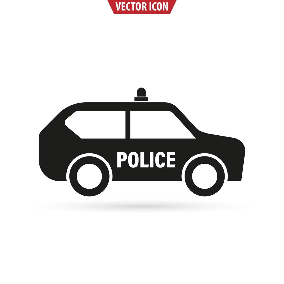 ícono de la policía en un moderno diseño plano. icono de vehículo deportivo utilitario. ilustración vectorial aislada vector