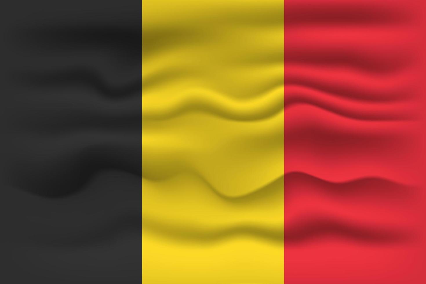 Waving flag of the country Belgium. Vector illustration.