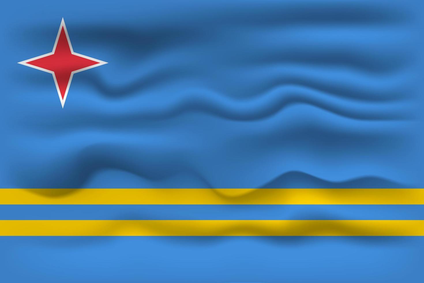 ondeando la bandera del país aruba. ilustración vectorial vector