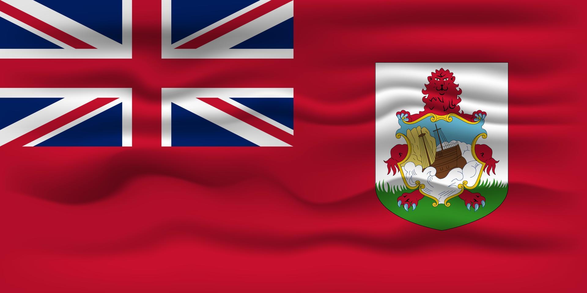Waving flag of the country Bermuda. Vector illustration.