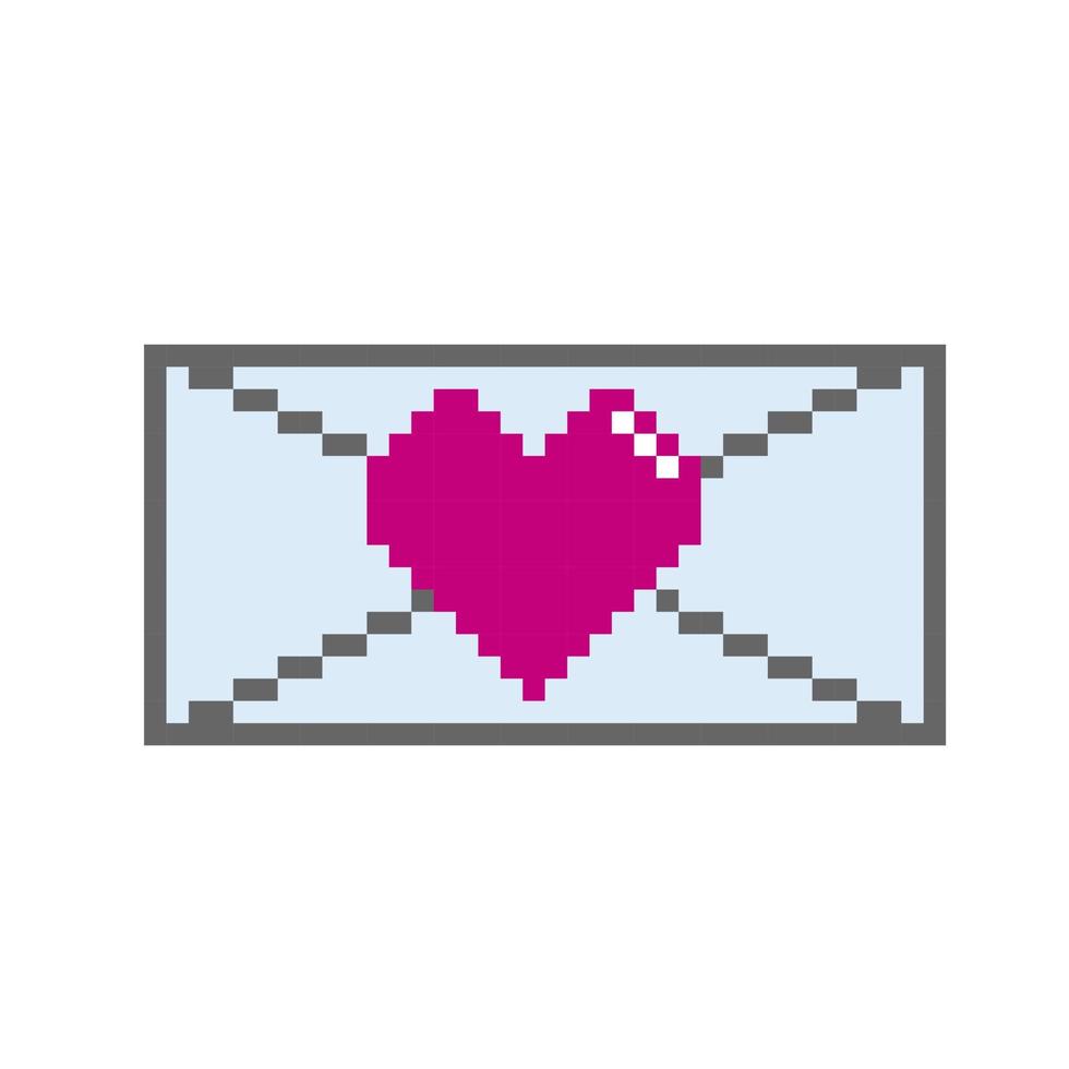 Love Latter Pixel Art Design Vector Icon