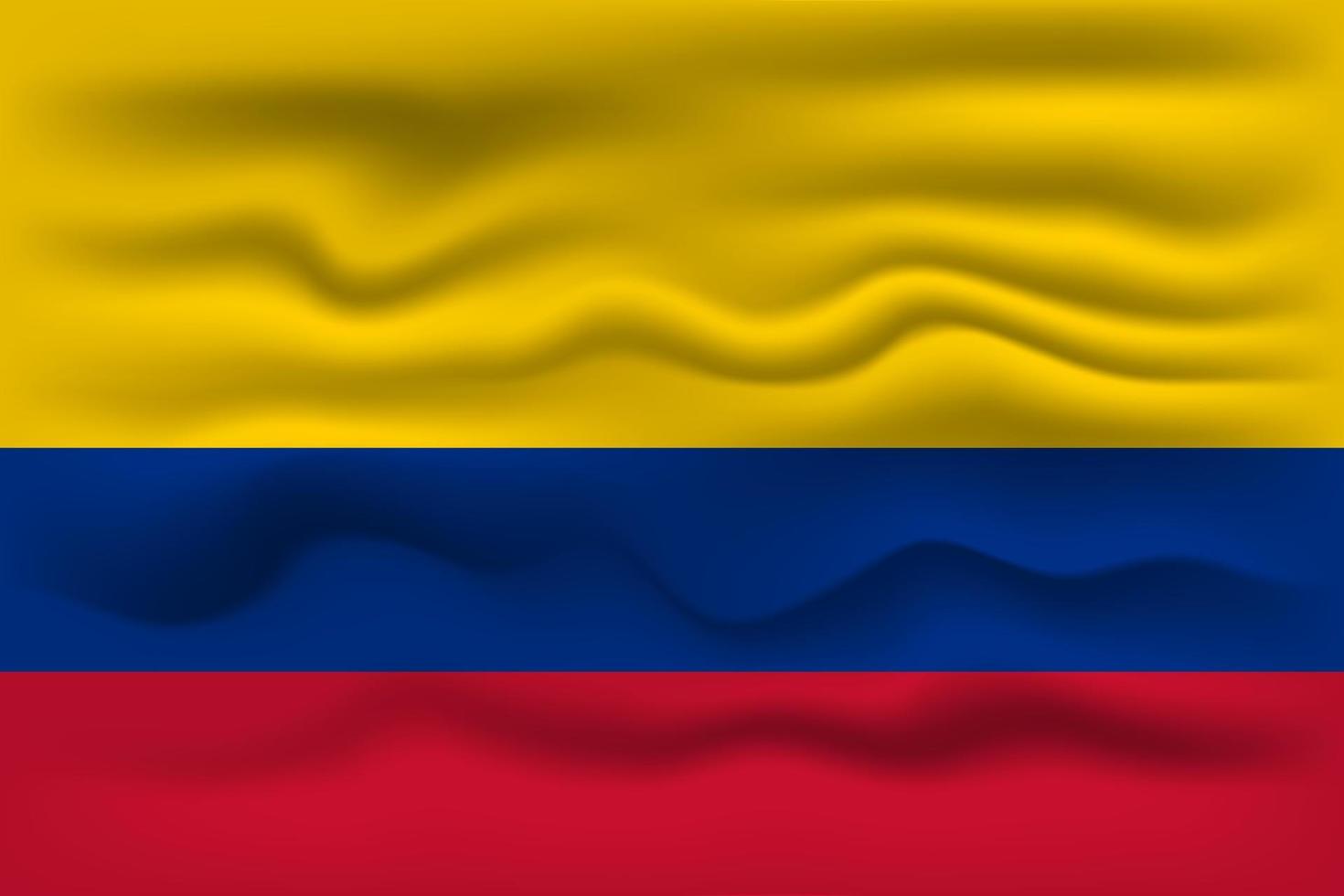 Waving flag of the country Colombia. Vector illustration.