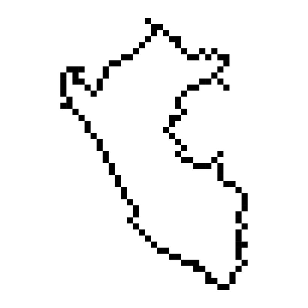 Pixel map of Peru. Vector illustration.