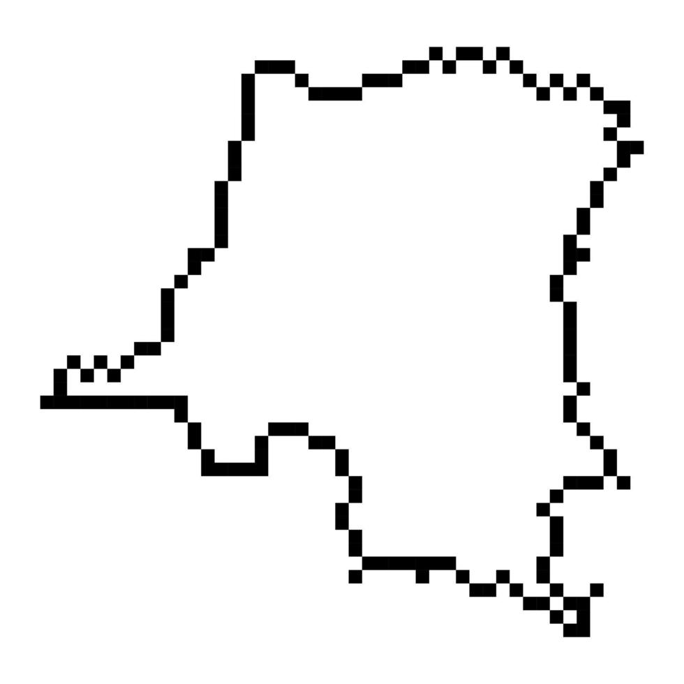 Pixel map of Kinshasa. Vector illustration.