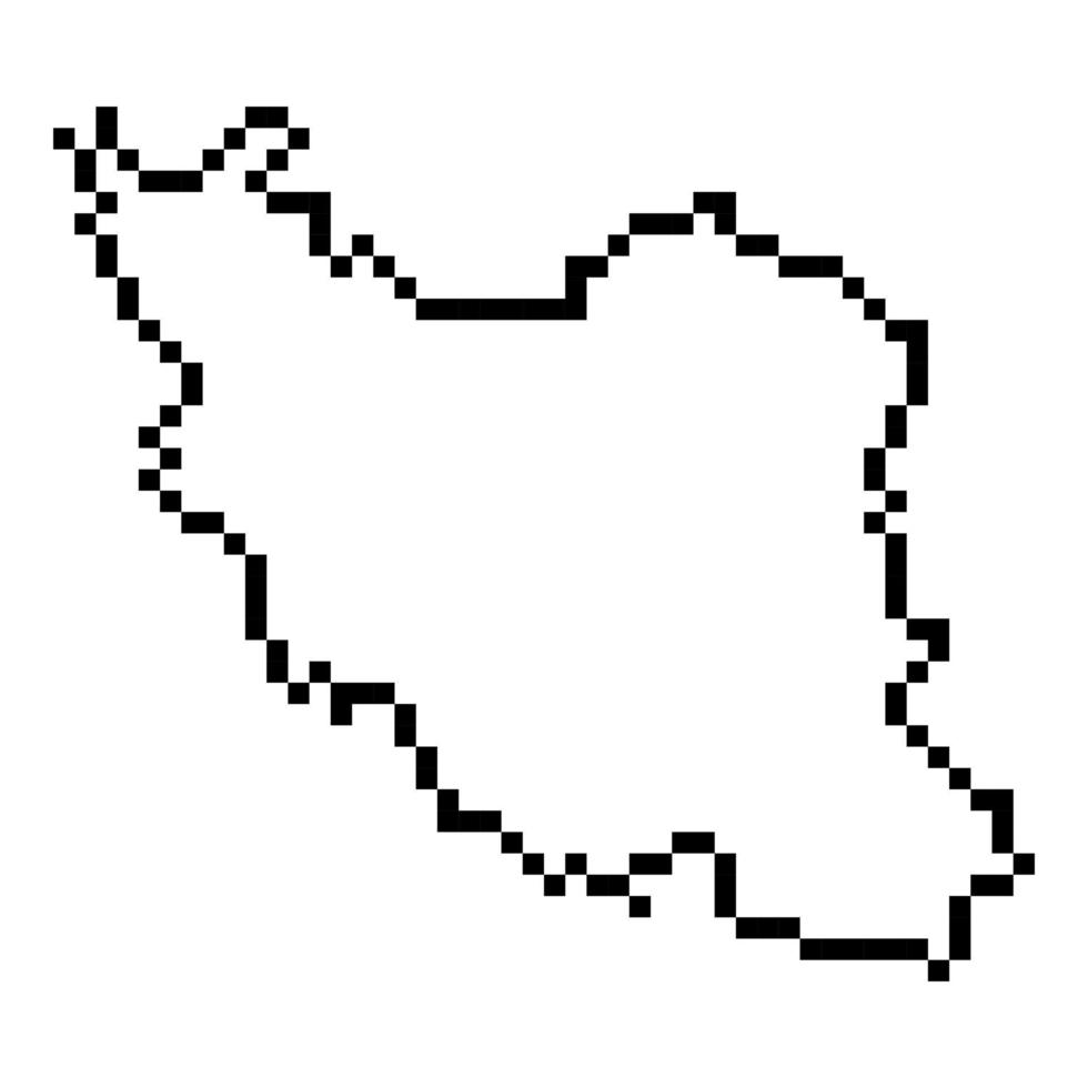 Mapa de píxeles de Irán. ilustración vectorial vector