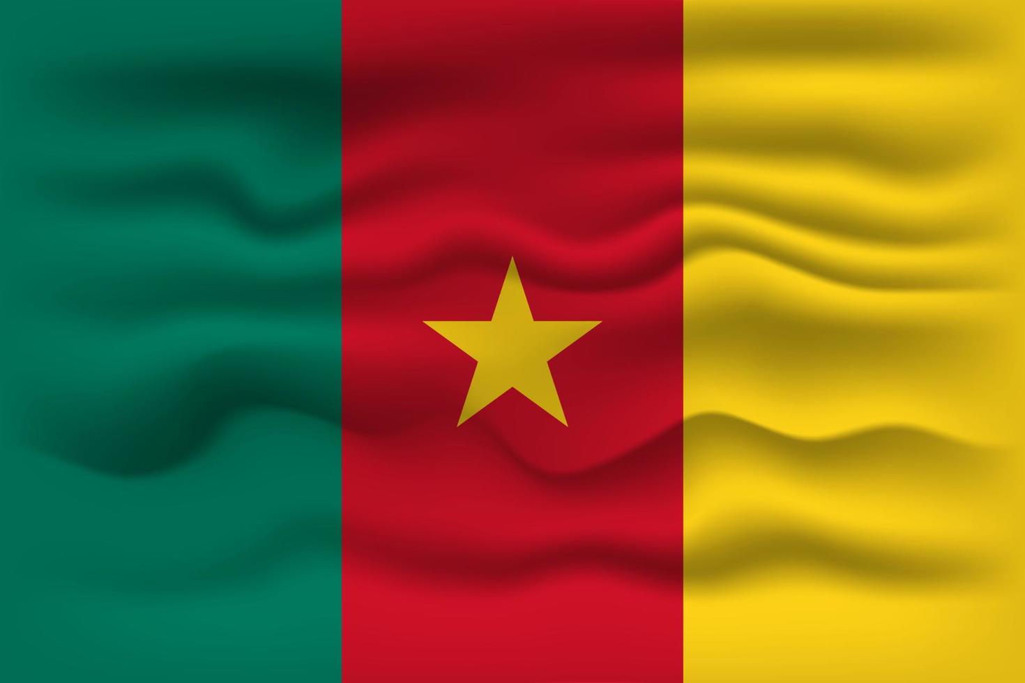 Waving flag of the country Cameroon. Vector illustration.