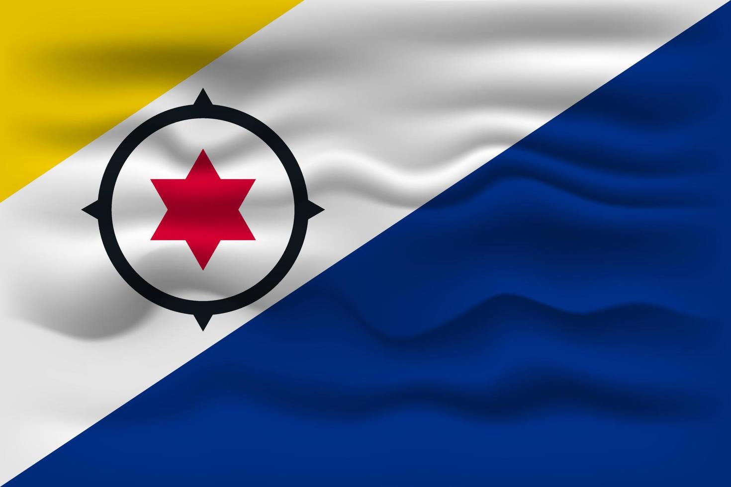 Waving flag of the country Bonaire. Vector illustration.