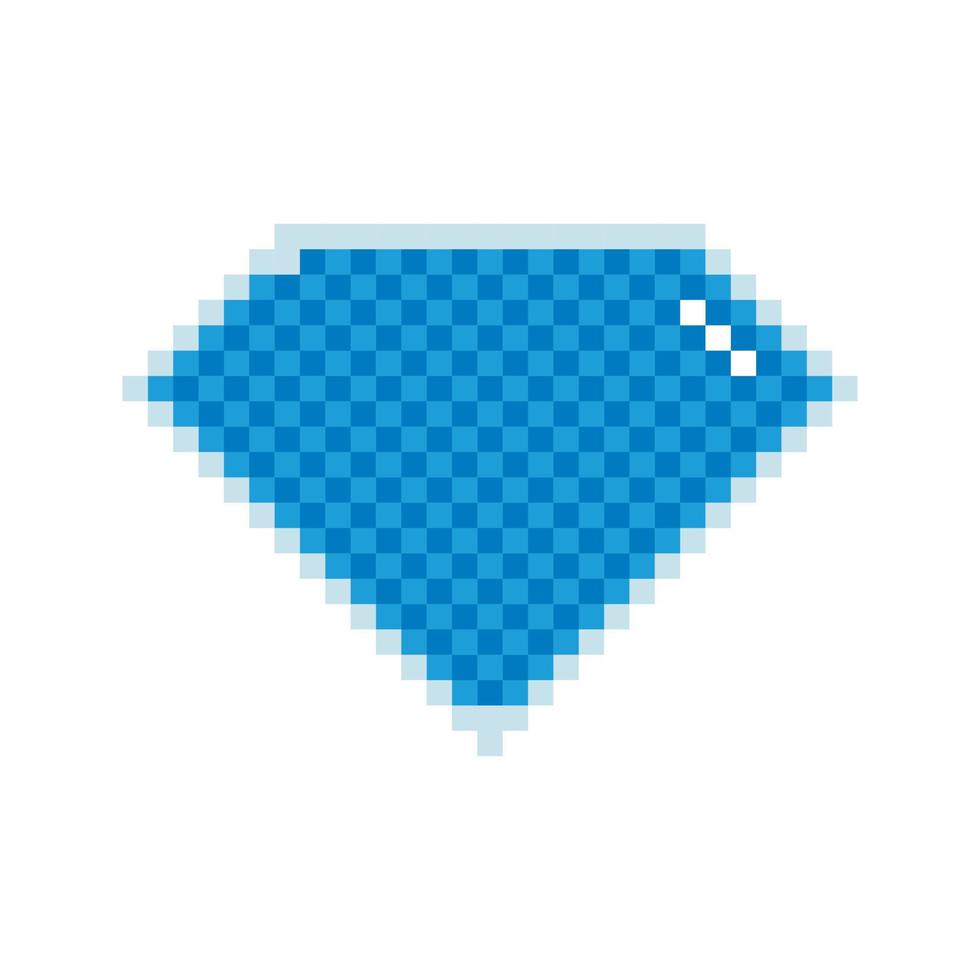 Diamond gemstone pixel art vector icon.