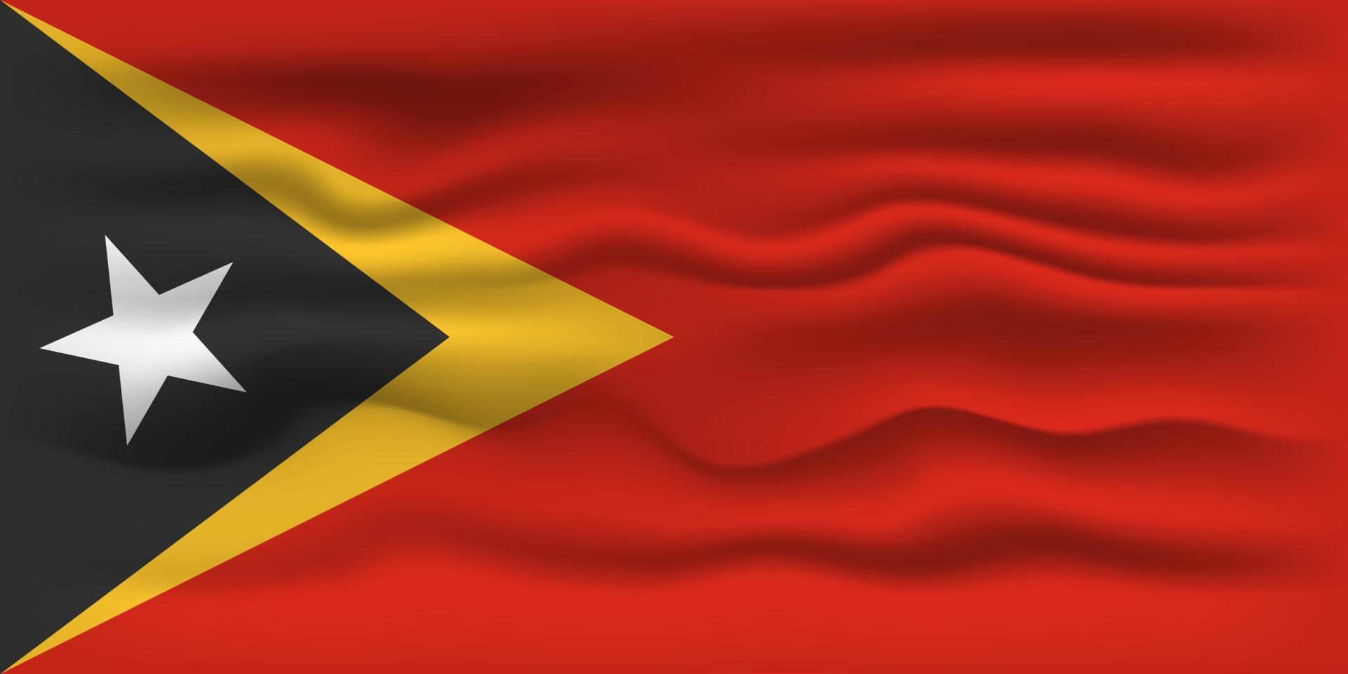 Waving flag of the country East Timor. Vector illustration.