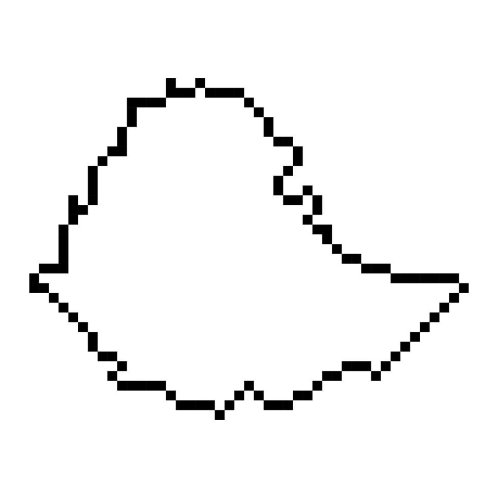 Pixel map of Ethiopia. Vector illustration.