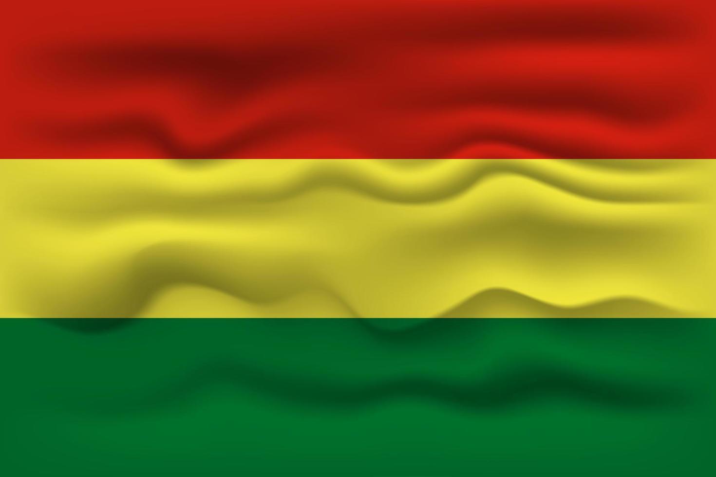 Waving flag of the country Bolivia. Vector illustration.