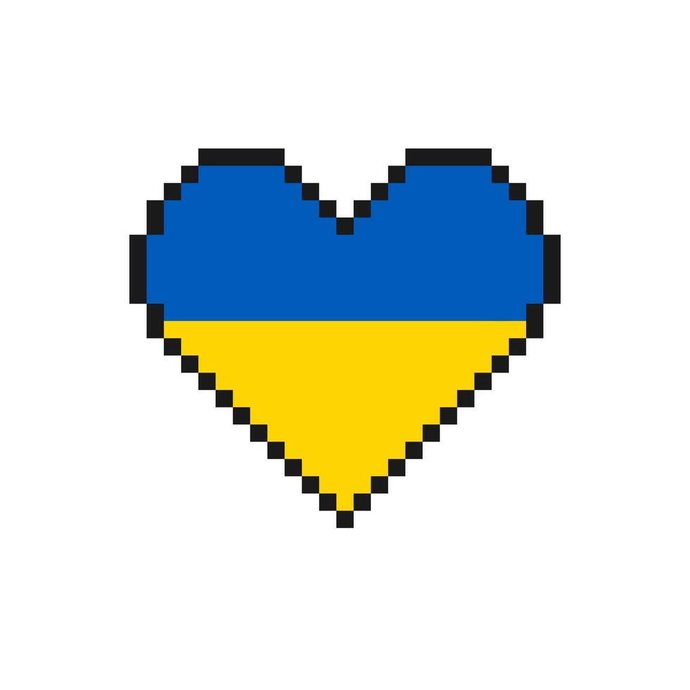 Heart in blue and yellow tones. Vector illustration.