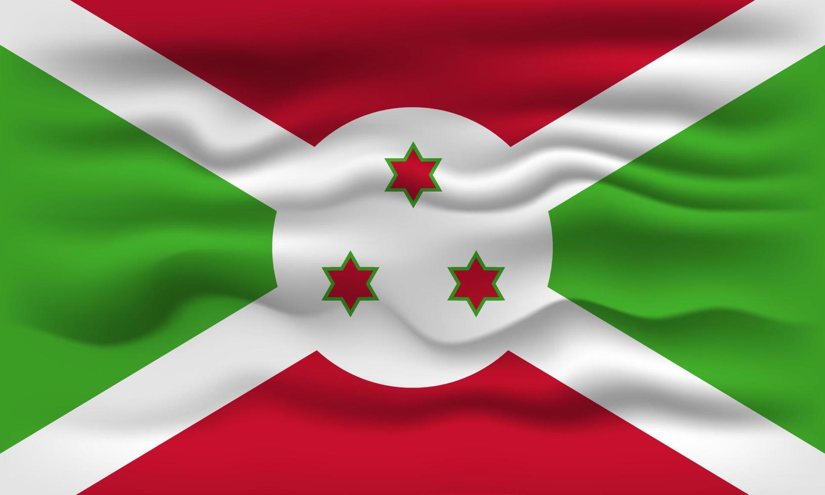 Waving flag of the country Burundi. Vector illustration.