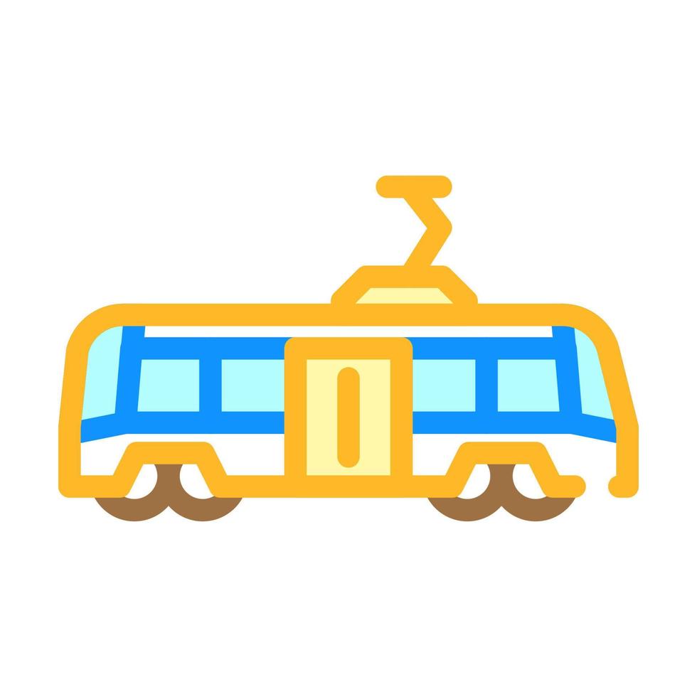 ilustración de vector de icono de color de transporte de tranvía