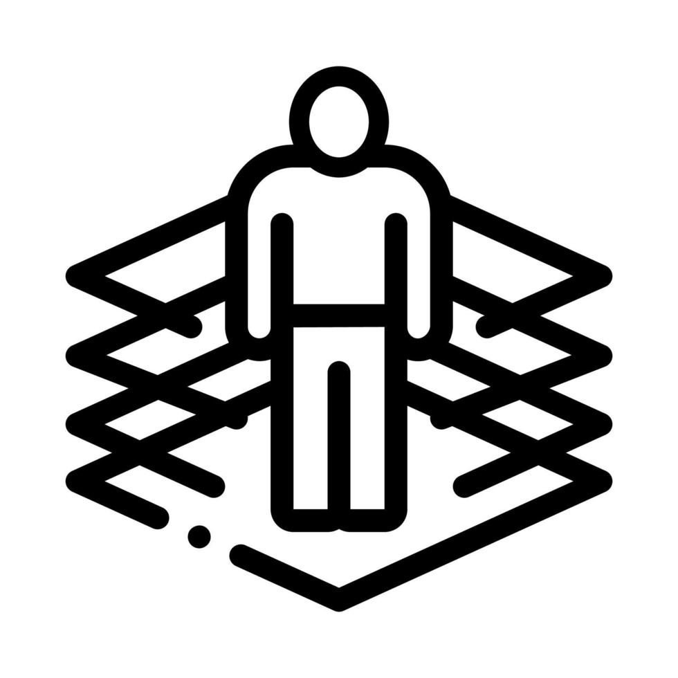 transfer of man into virtuality icon vector outline illustration