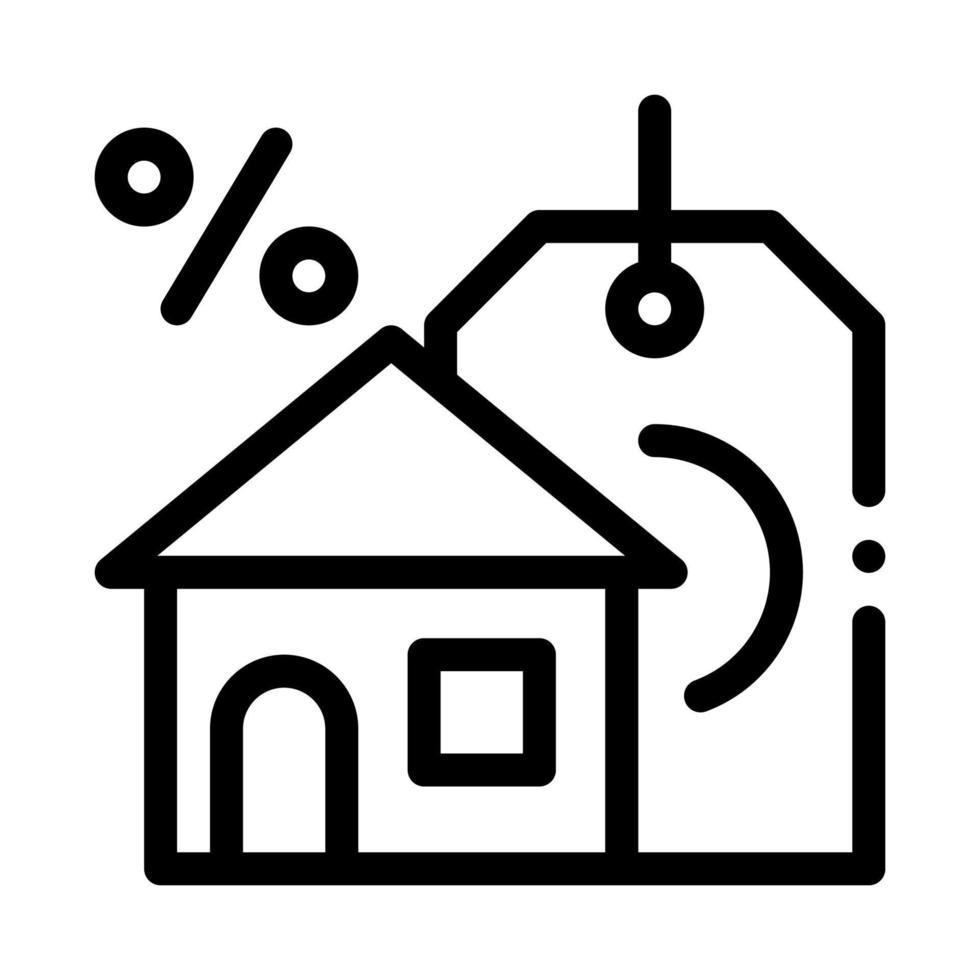ilustración de contorno de vector de icono de compra de vivienda de interés