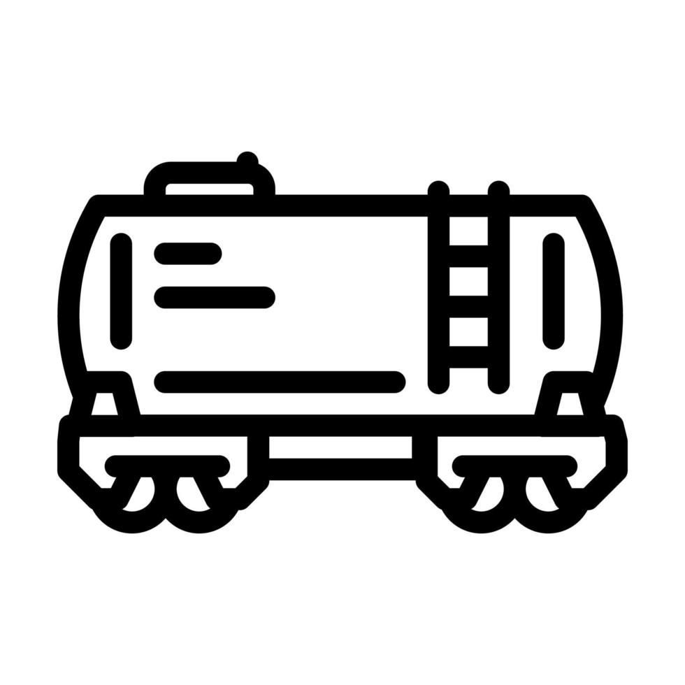 Ilustración de vector de icono de línea de carro de tanque