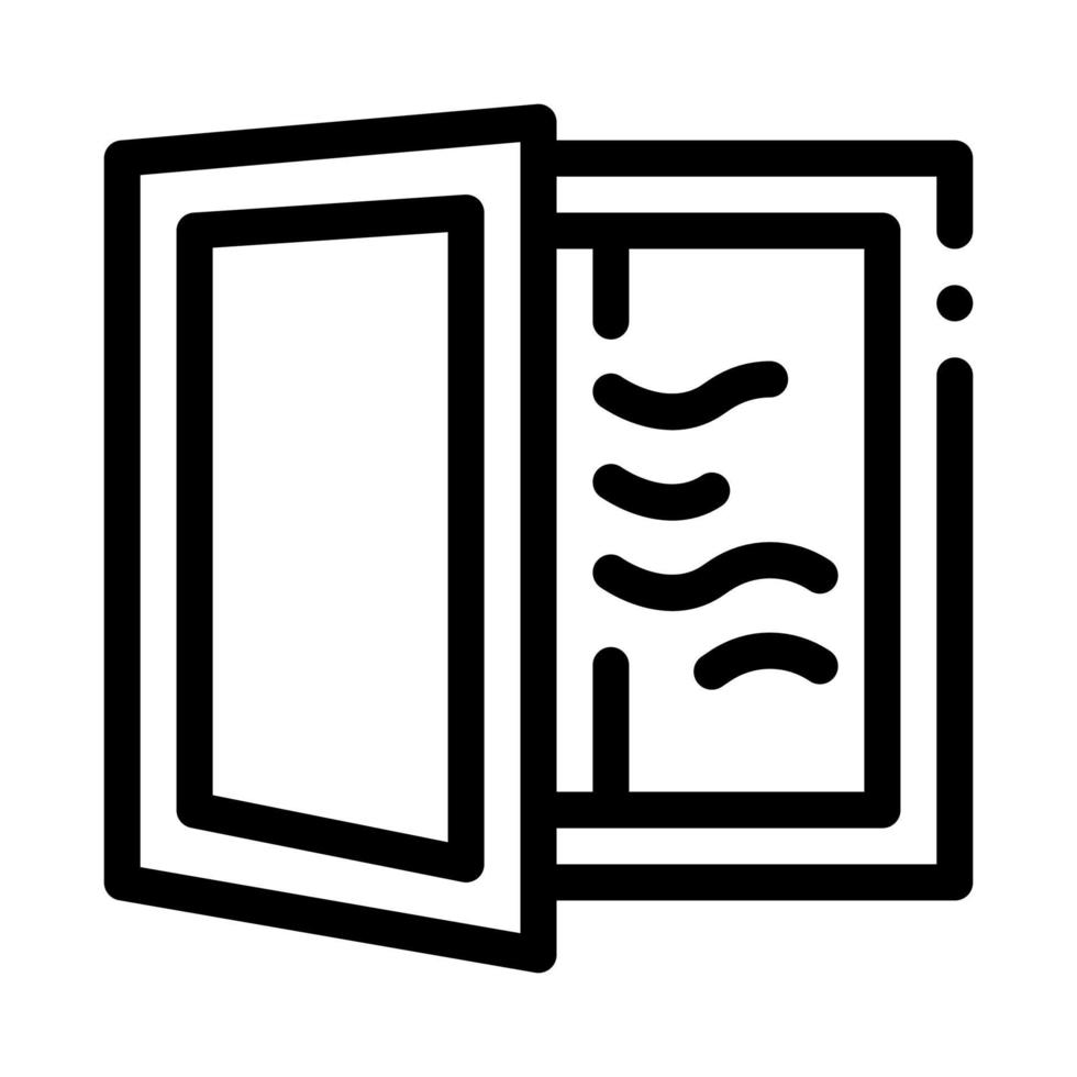 draft in window icon vector outline illustration