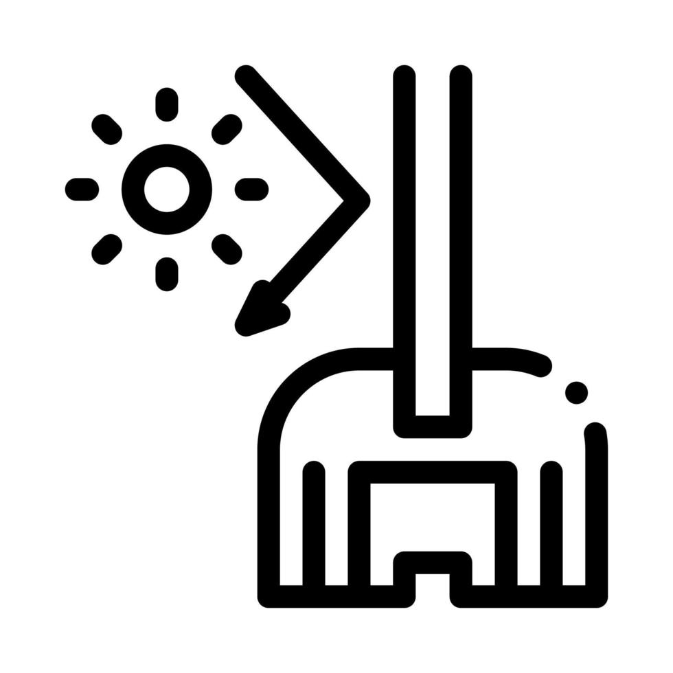 sun glass window icon vector outline illustration