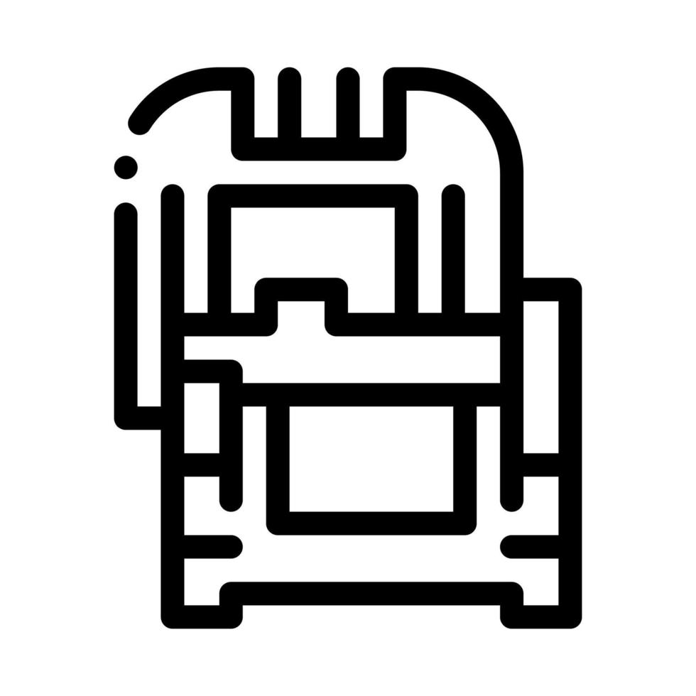 ilustración de contorno de vector de icono de vidrio de ventana de caja protectora