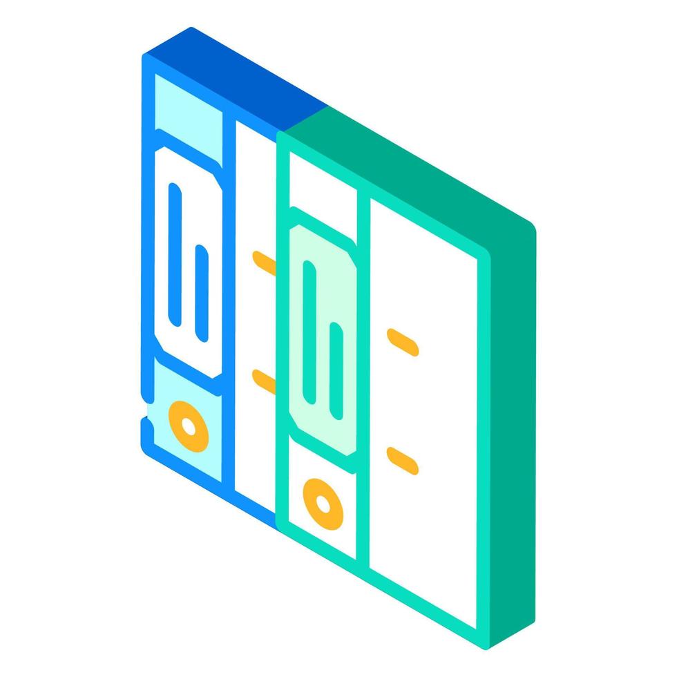 folders with documentation stationery isometric icon vector illustration