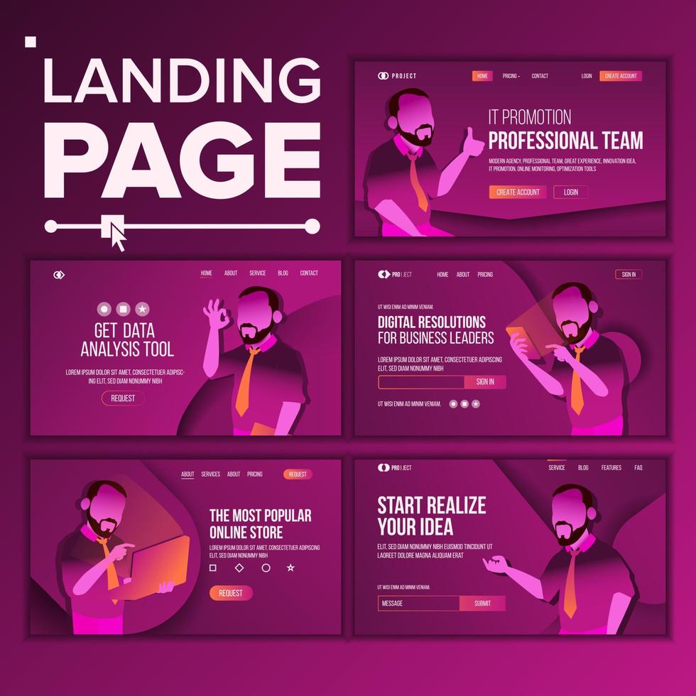 Modern Landing Page Concept Vector. Store. Shop Online. Creative Idea. Business Coworking. Office Investment Webpage. Main Website Page Design. Consumerism Template Illustration vector