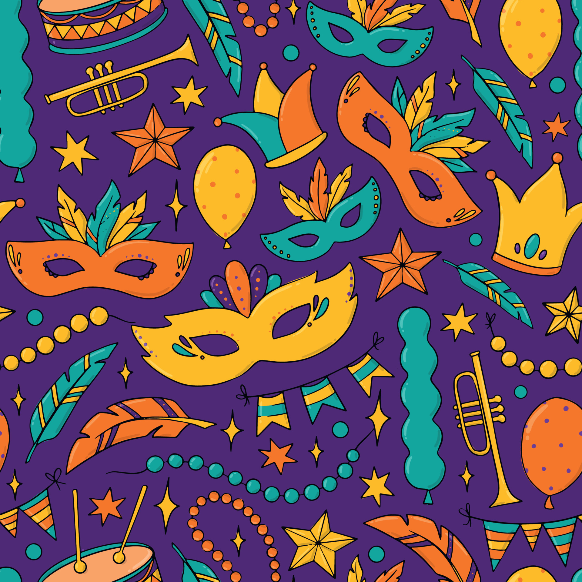 mardi gras birthday wrapping paper