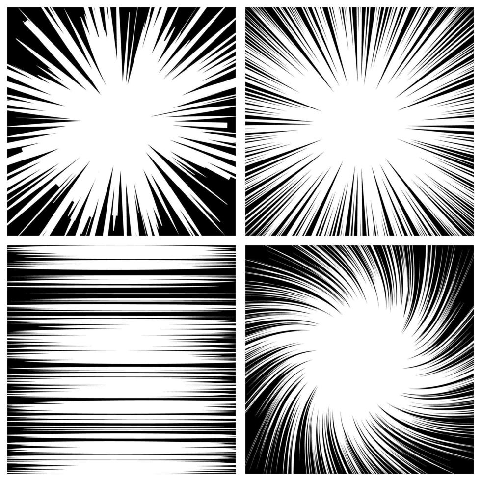 Manga Speed Lines Set Vector. vector