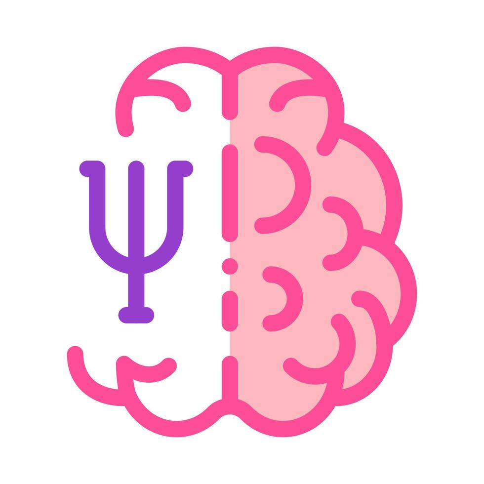 psychologically studied side of brain icon vector outline illustration