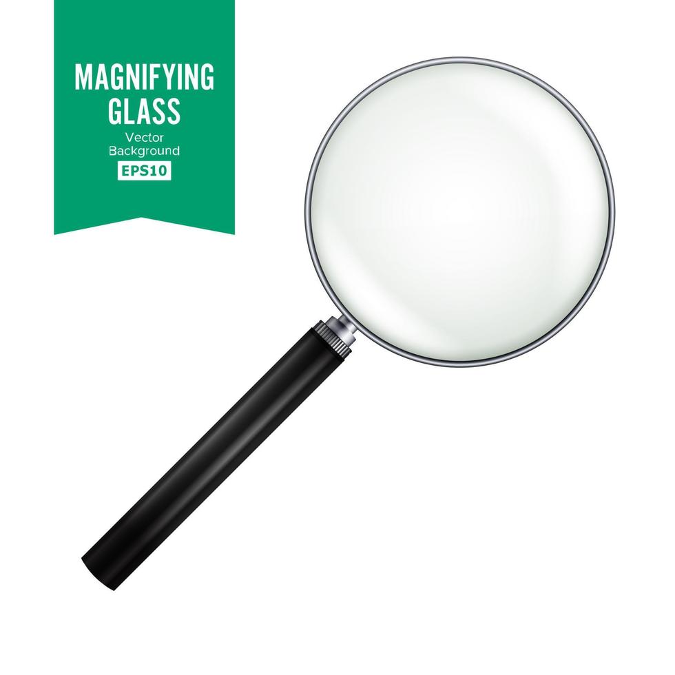 Realistic Magnifying Glass Vector. Isolated On White Background, With Gradient Mesh. Magnifying Glass Object For Zoom vector