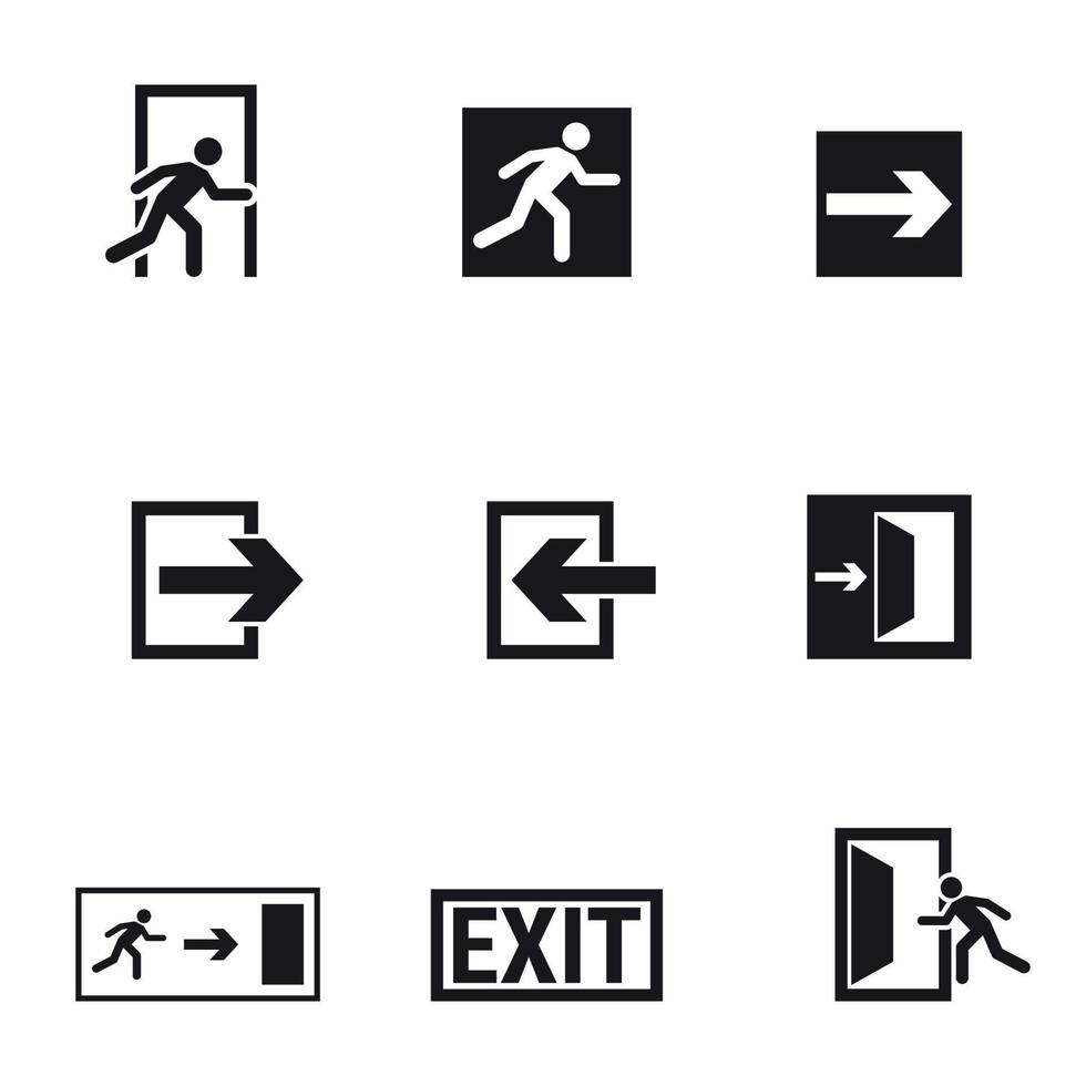Set of isolated icons on a theme exit vector