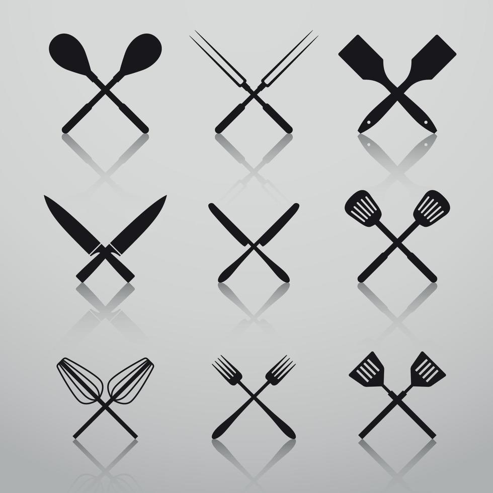 conjunto de iconos aislados en una cocina temática vector