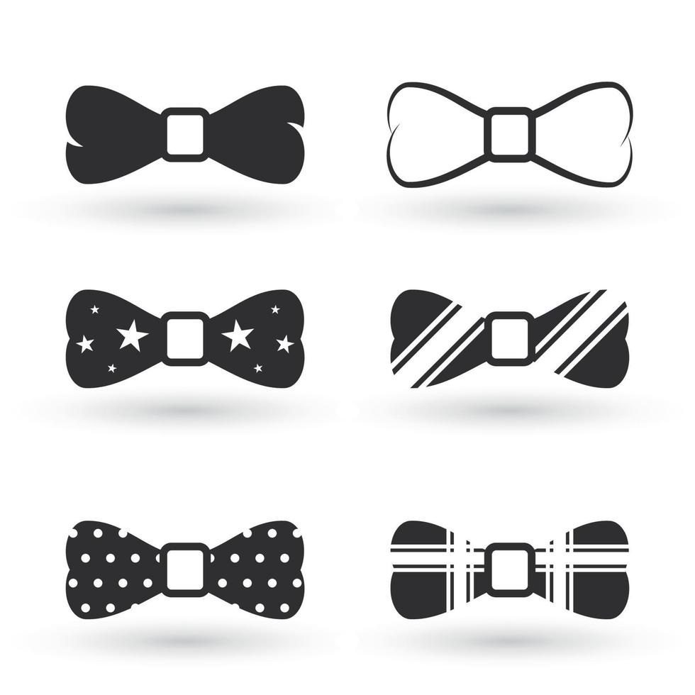 Set of isolated icons on a theme bow tie vector